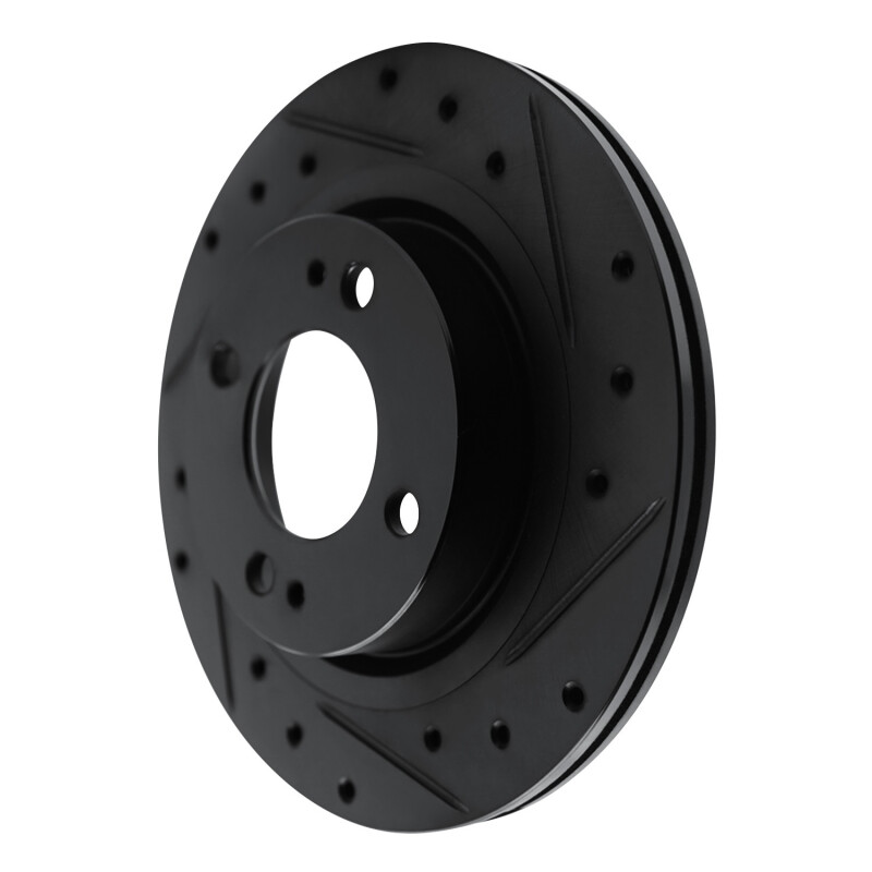 Dodge Attitude Brake Rotor (1) - Front Right - R1 Concepts - Drilled & Slotted - Black - `16-`25